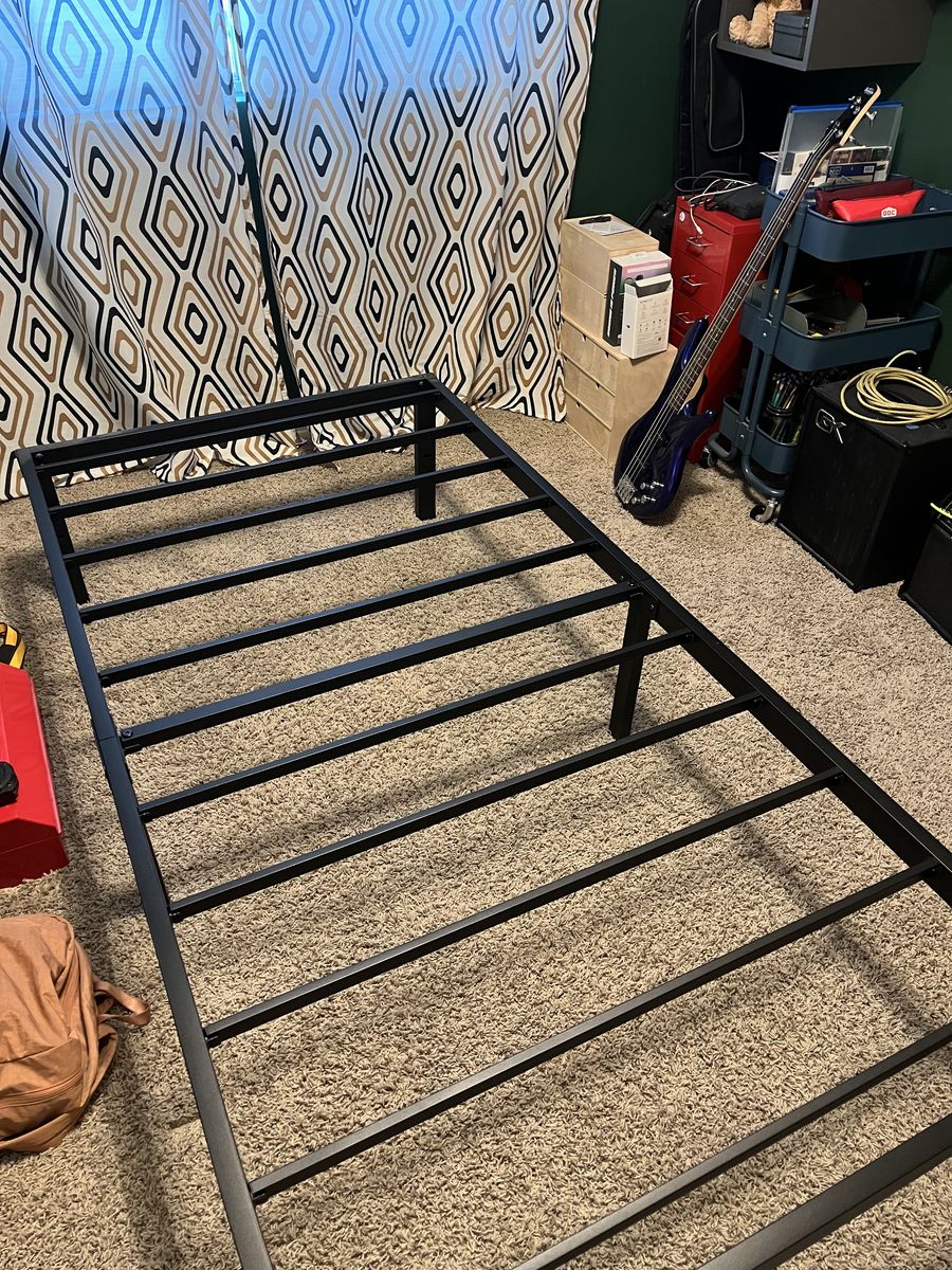 Twin Bed Frame, Mattress and Cover