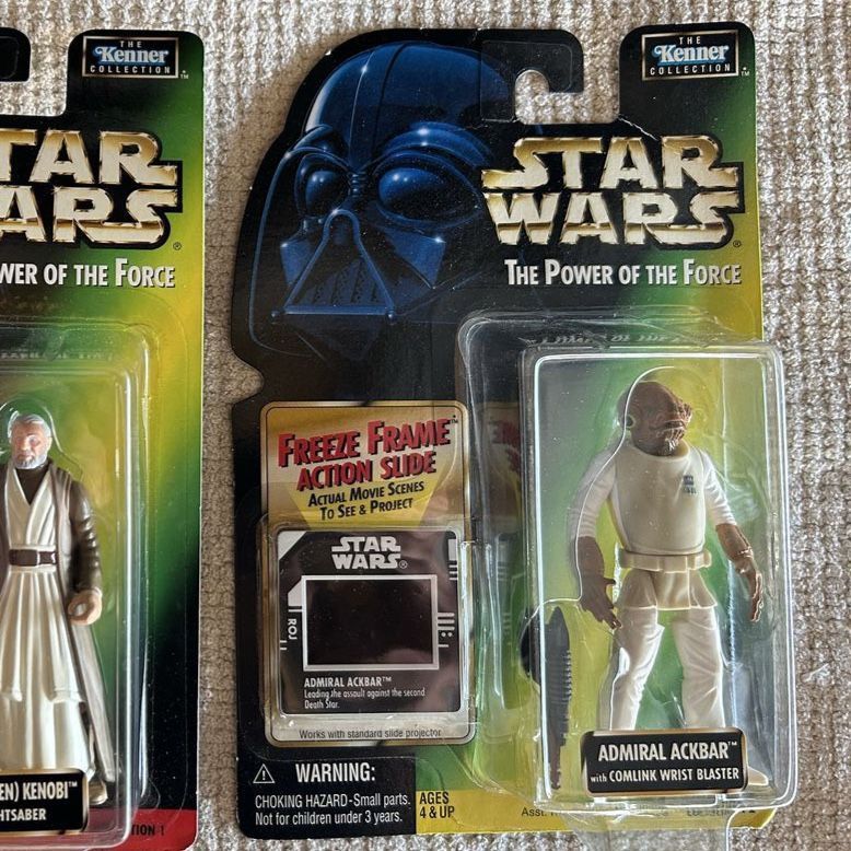 1996 Admiral Ackbar The Power of The Force Star Wars Green Freeze Framr Action Figure