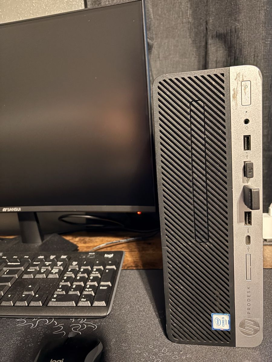 HP ProDesk 600 G3 SFF Desktop PC i5-6500 8GB RAM 256GB SSD & Sansui Monitor Keyboard Mouse