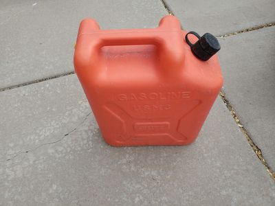 Five gallon plastic gas can