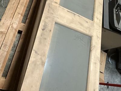 Unfinished Wood Door 2-Panel Glass 80x24