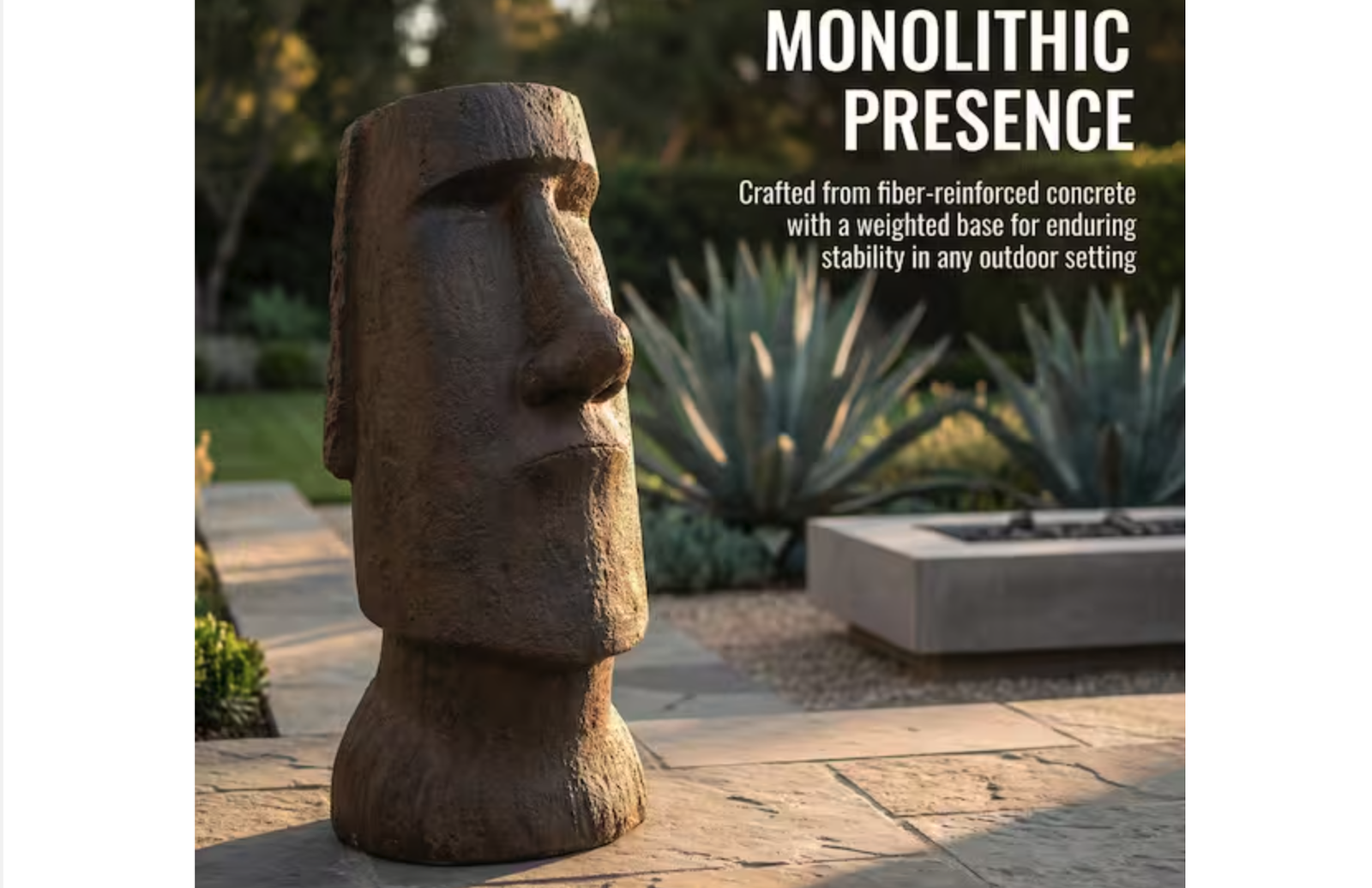 New in box, Moai 35.6 in. Gray Concrete Outdoor Garden Statue Sculpture
