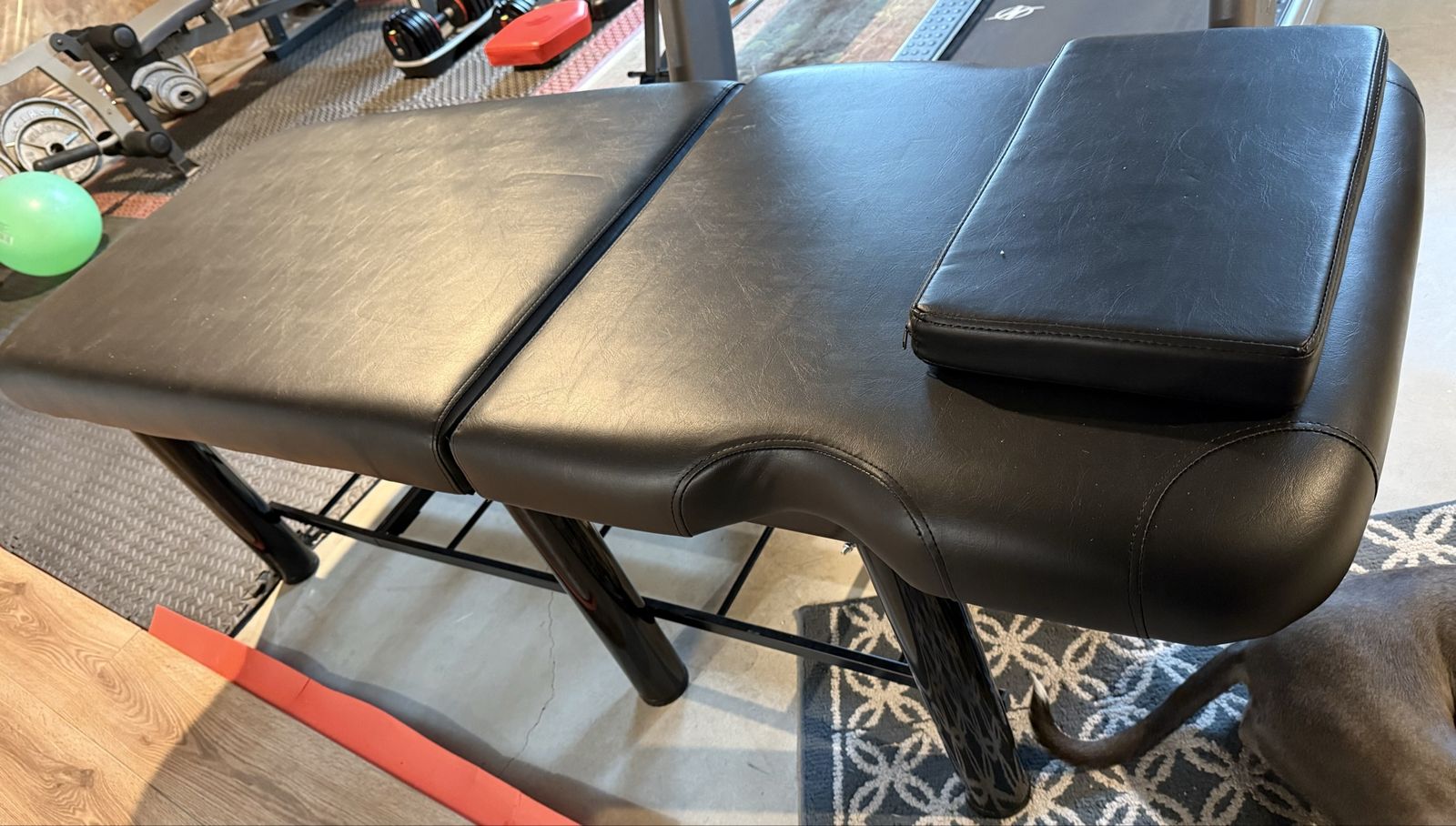 Black sturdy massage table