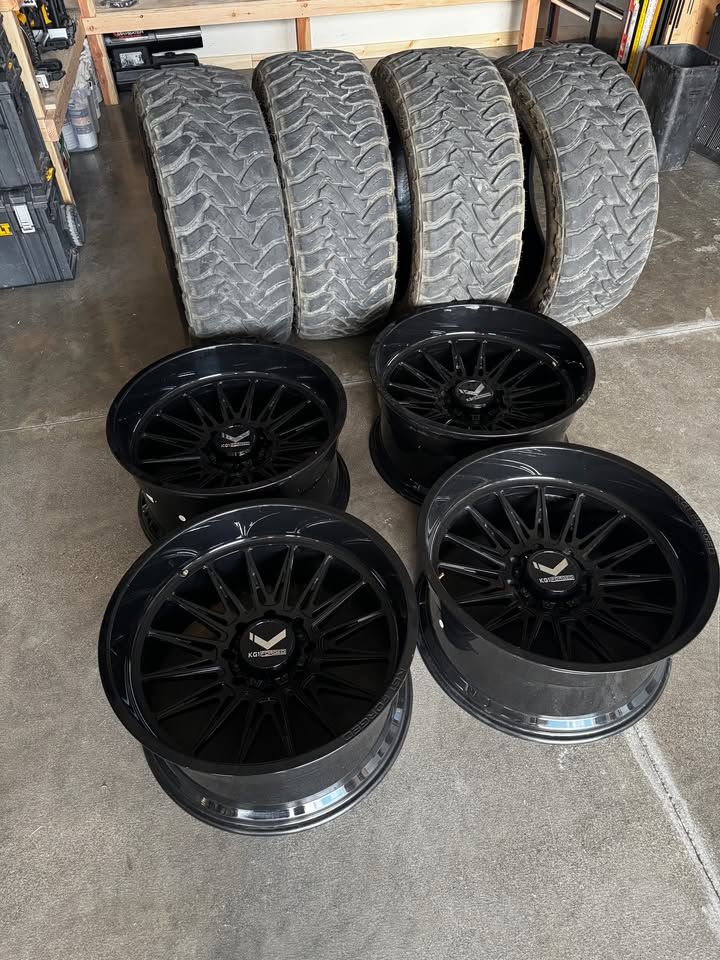 24" KG1 Forged Wheels & 37" Toyo M/T Tires - Take-Offs 8x180