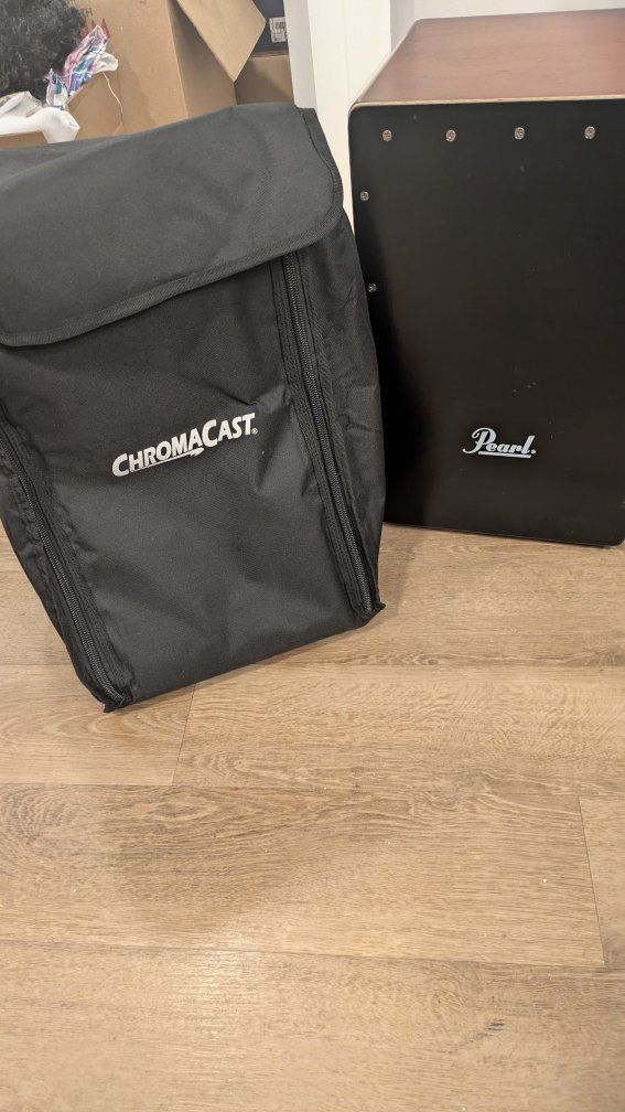Pearl large cajon and chromacast padded backpack vase
