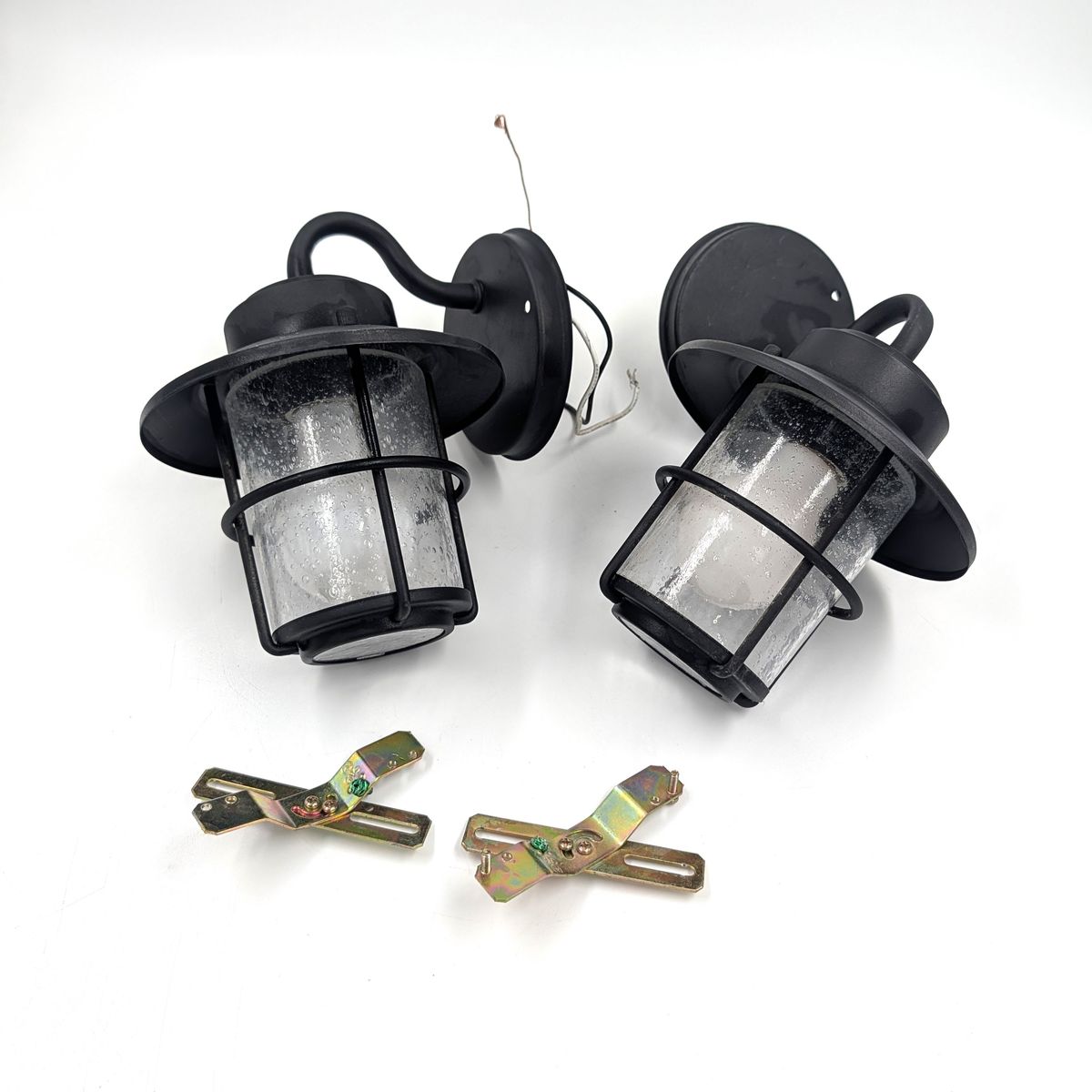 Hampton Bay JBO1691A-4 Outdoor Wall Mount Lantern - Pack of 2 (Black)