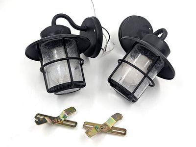 Hampton Bay JBO1691A-4 Outdoor Wall Mount Lantern - Pack of 2 (Black)