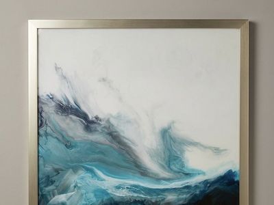 Z Gallerie contemporary wave artwork made in USA