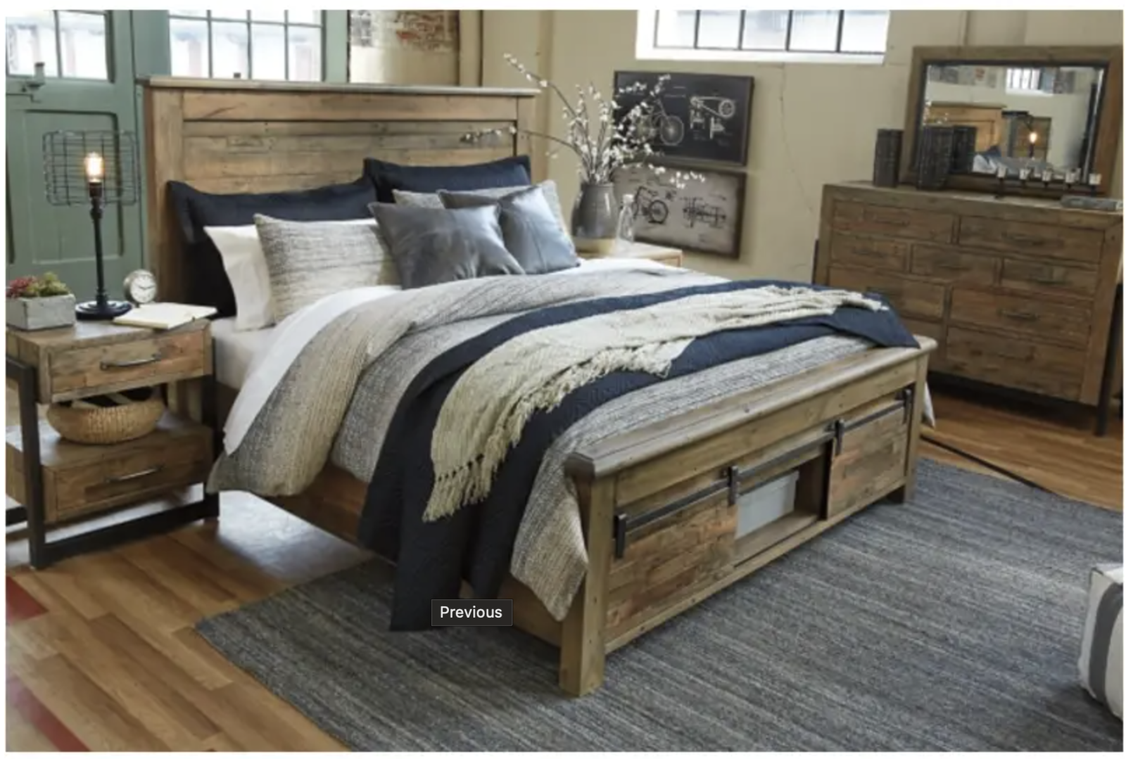 King Bed Frame & 2 Night Stands - Ashley Sommerford King