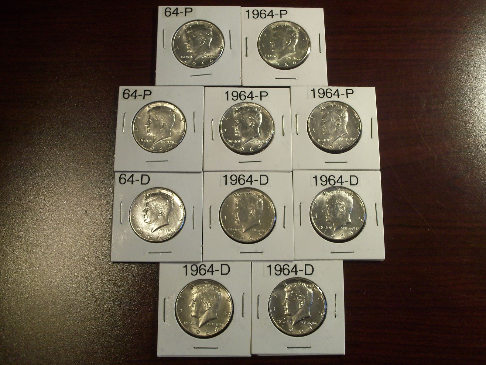 1964 Kennedy half dollars, BU, 90% Silver