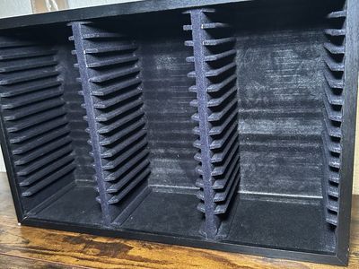 Black Wooden CD Storage Rack - Holds up to 60 CDs, Desktop or Shelf Organizer