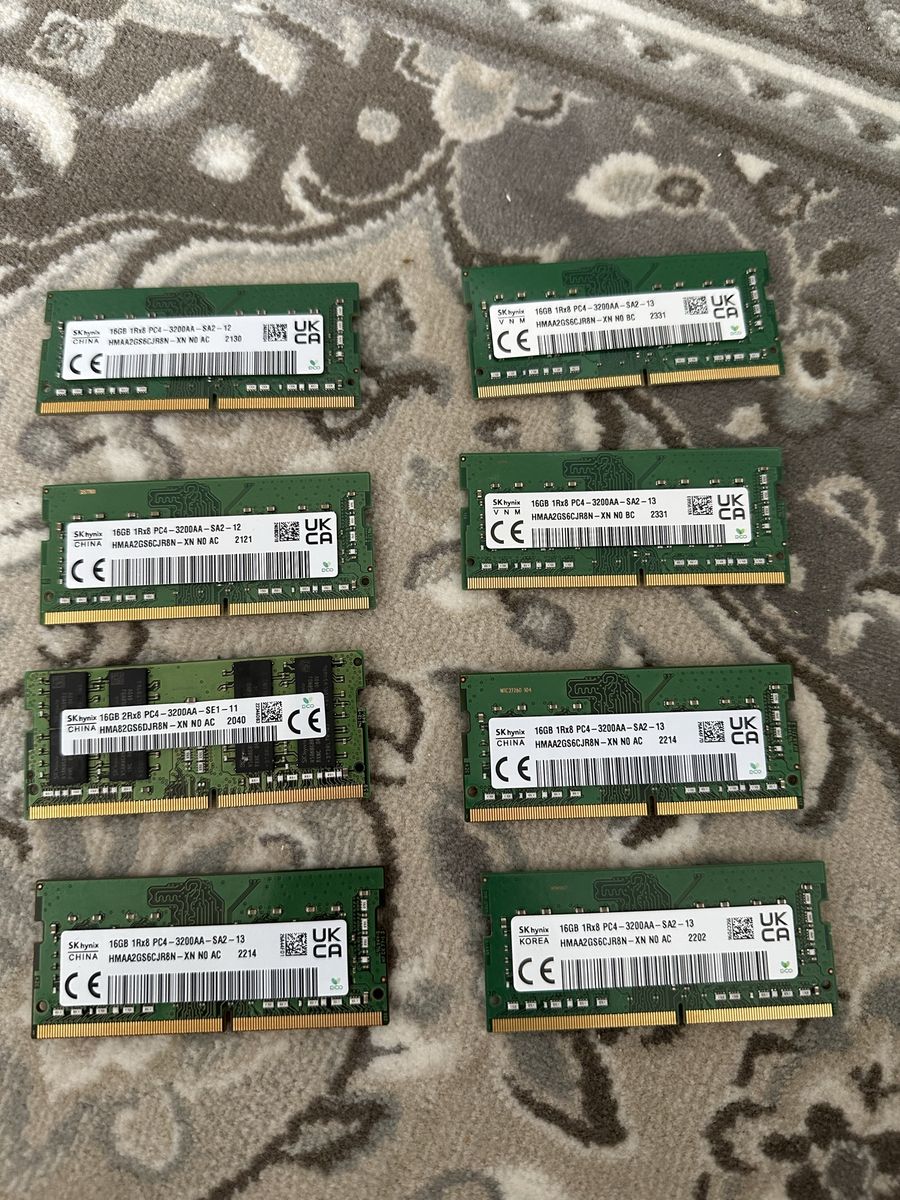 8 SK Hynix 3200 MHz 16 GB DDR4 RAMs for Laptops and Mini PCs
