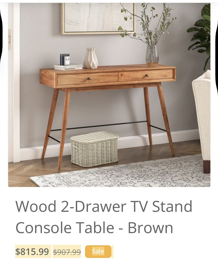 Wooden TV Stand Console Table