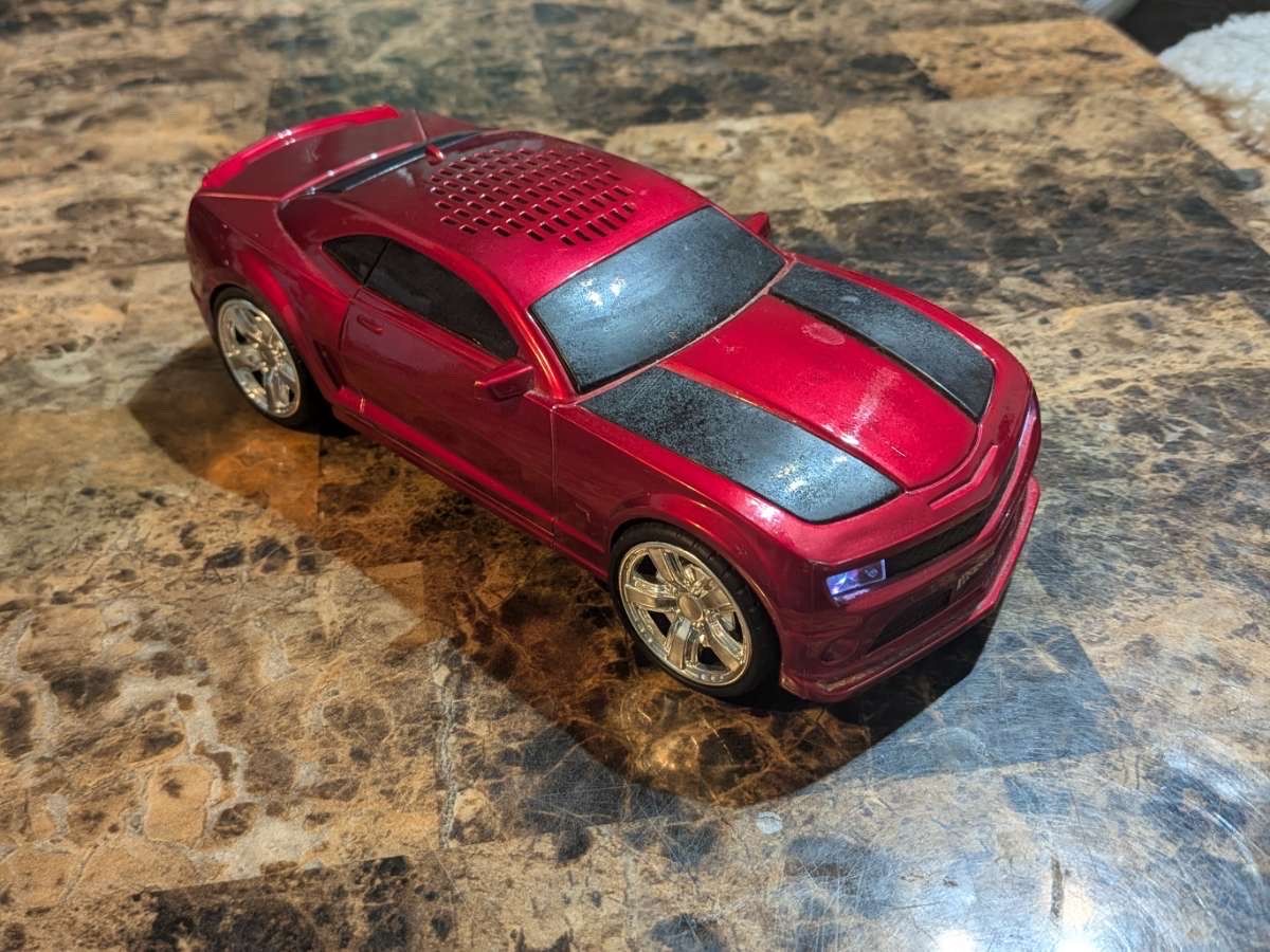 Red Camaro-Style Wireless Bluetooth Speaker with LED Headlights WS-592