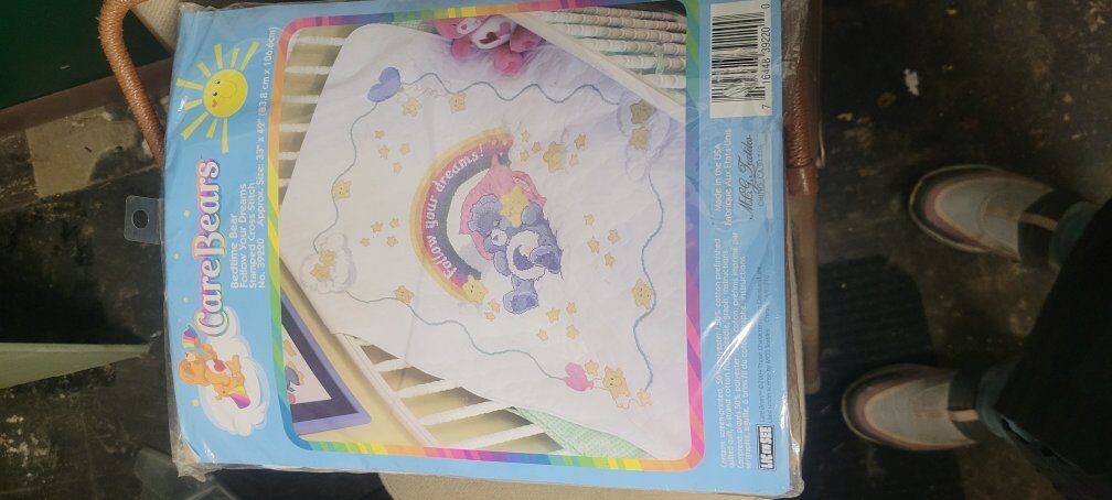 vintage CareBear Crossstick blanket kit