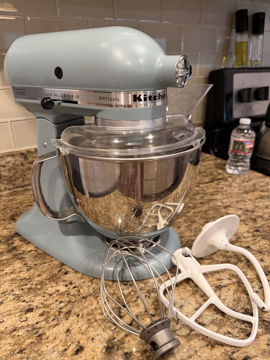 KitchenAid Artisan Series Stand Mixer - Ice Blue with Stainless Steel Bowl & Attachments