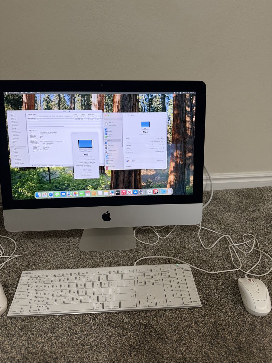 21" iMac, with accessories, 32GB RAM, 1TB SSD. - cracked display.