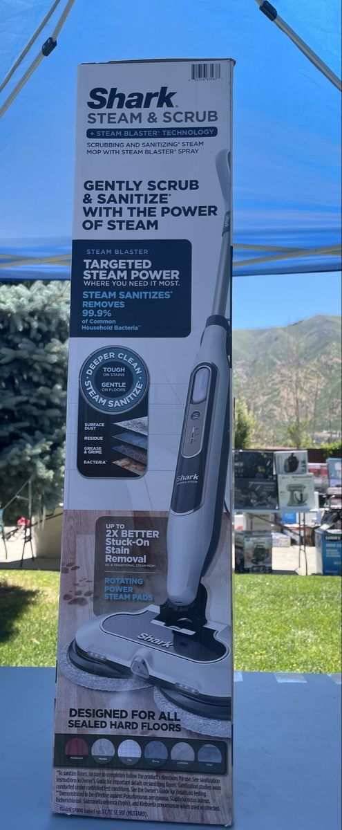New Steam and Scrub Corded Steam Mop and Cleaner for Hard Floors White with Steam Blaster Technology that scrubs sanitizes