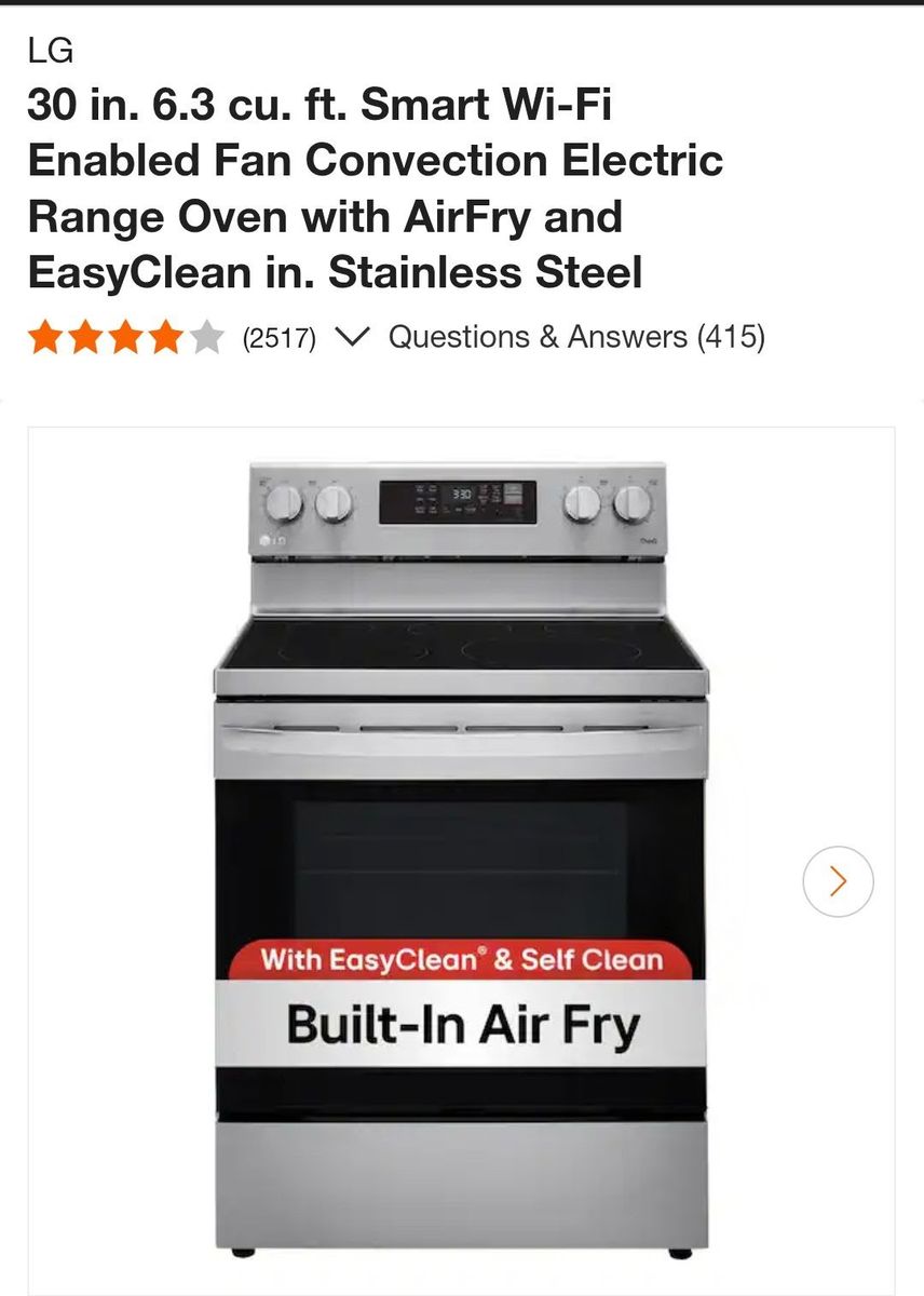 Brand new electric range LG