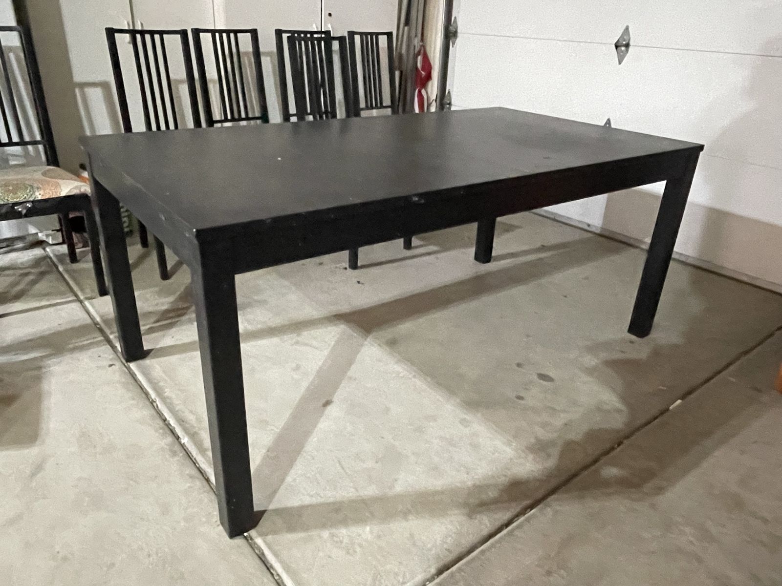 Expandable IKEA table and 8 chairs