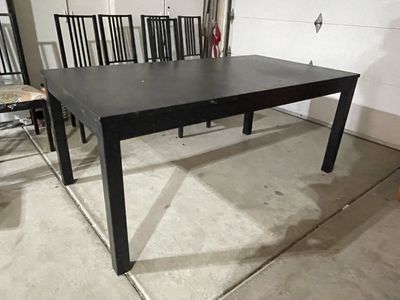 Expandable IKEA table and 8 chairs