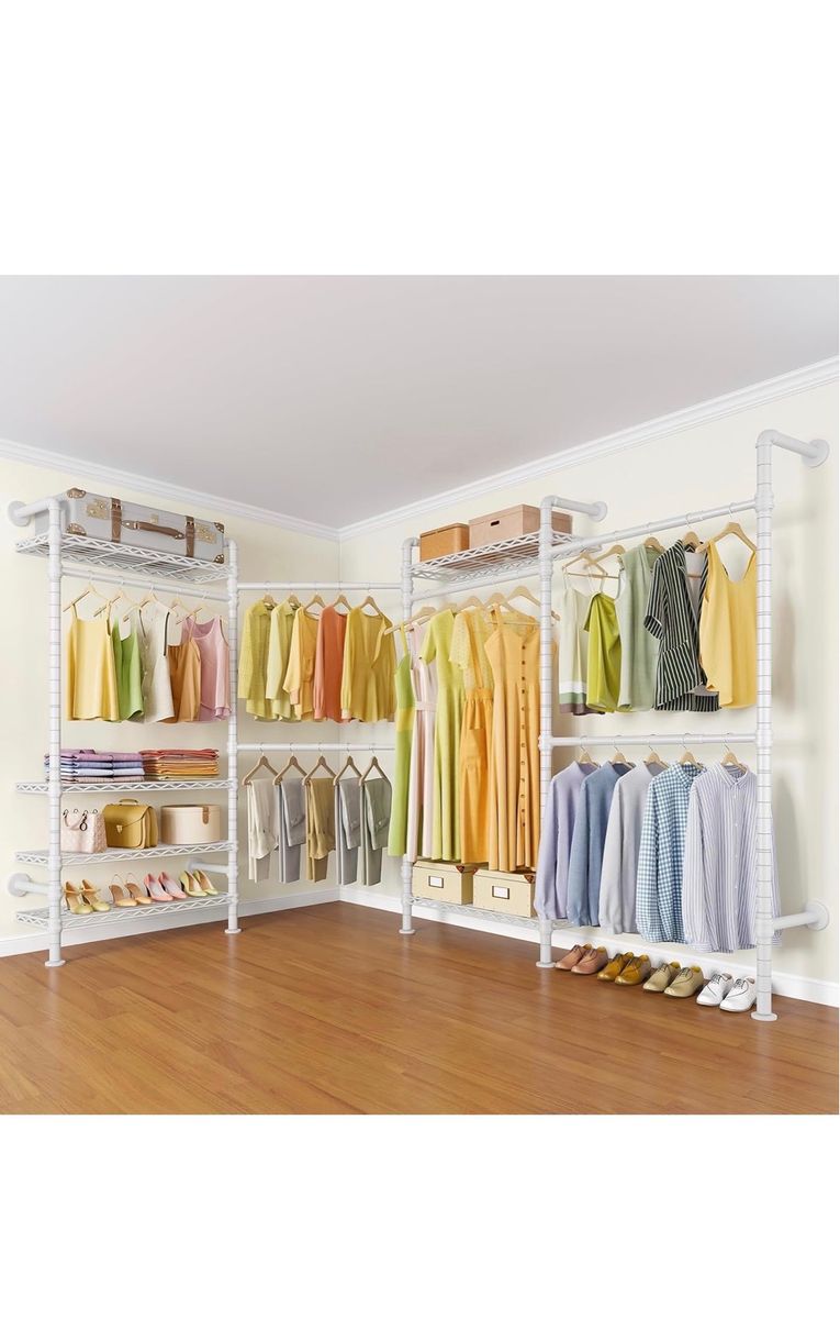 Wall Mounted Adjustable Industrial Pipe Closet Kit