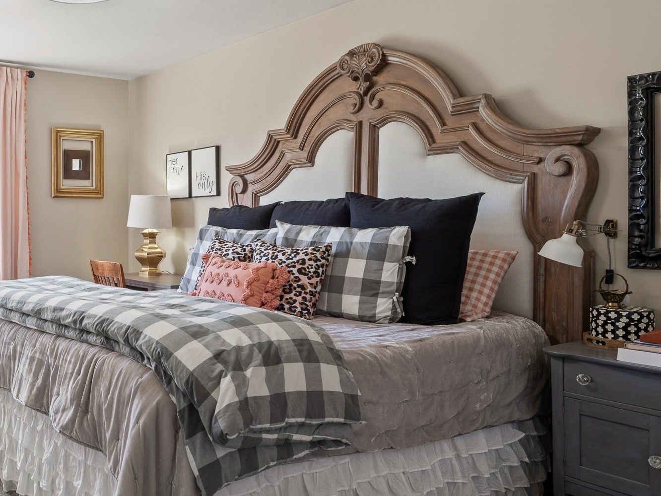 Wood & Upholstered Headboard - King