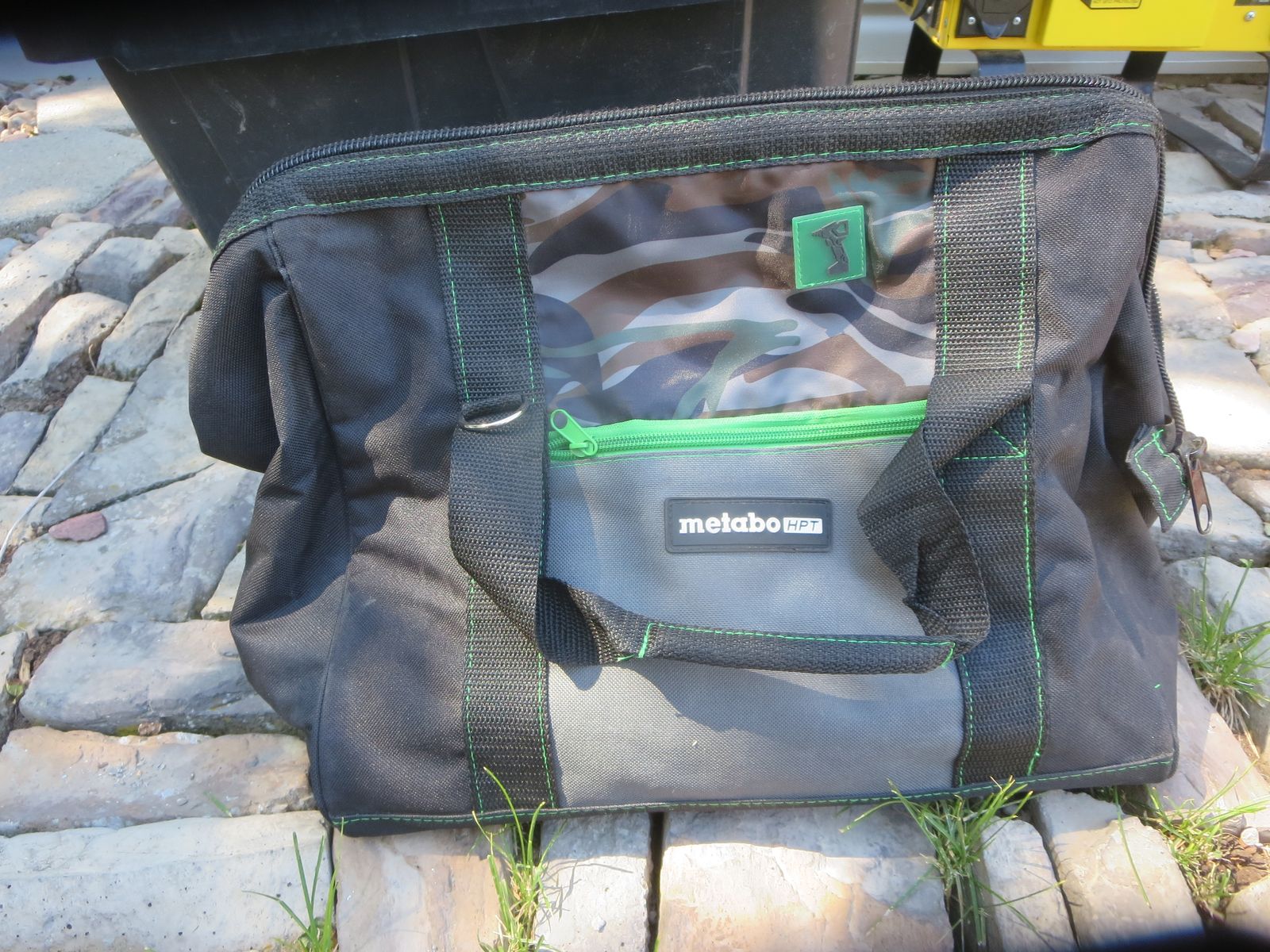 Metabo HPT Tool Bag with Jumper Cables & Assorted Tools - Black/Green Camo - Durable Storage