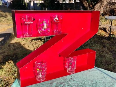 Vintage Metal Marquee/Sign Large 30.25 Inch Letter N orZ. Bar Shelf Or Display