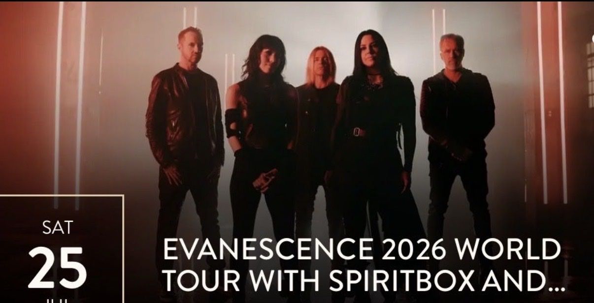 Evanescence 2026 World Tour Aisle Seats - Utah First Credit Union Amphitheatre - Section 306 Row F