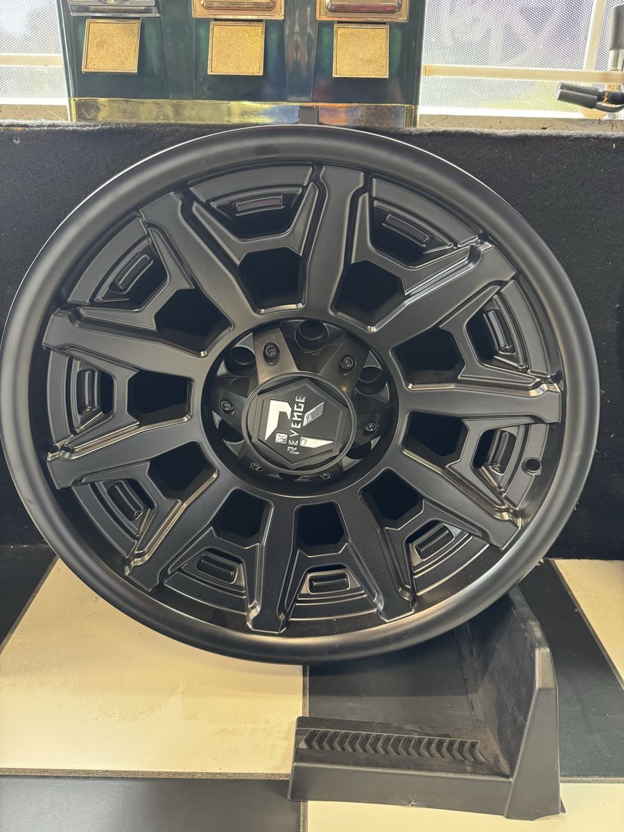 Brand new set of 4 wheels REVENGE OFFROAD RV304 Satin Black 17x9 Offset  -12  lug pattern 6x135/139.7