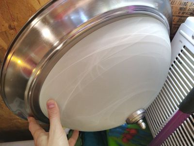 Large Dome Ceiling Light Frosted Brushed Nickel