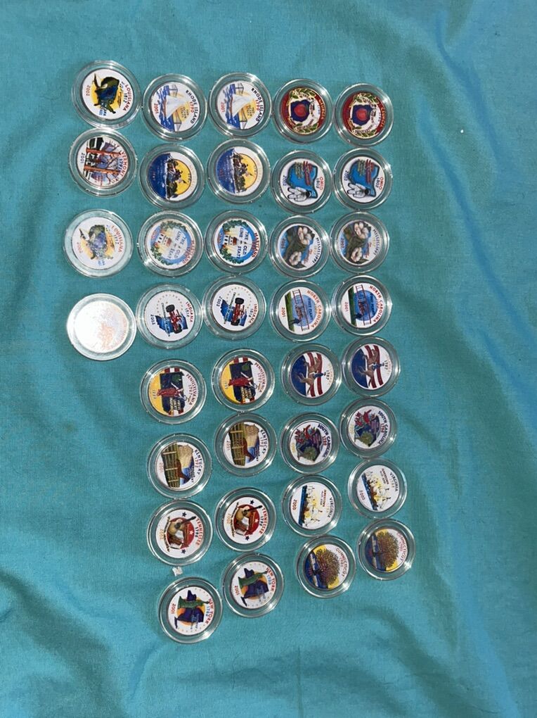 19 states Colorized state quarters