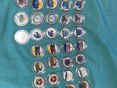 19 states Colorized state quarters