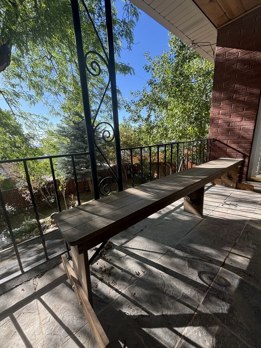 Rustic Wooden Bench - Sturdy Indoor/Outdoor Seating