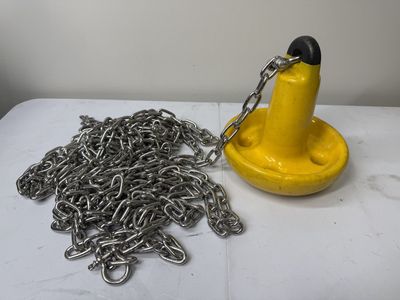 15 Pound Mushroom Boat Anchor W/ 20 Foot SS Chain