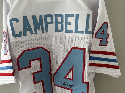 Earl Campbell Signed Houston Oilers Throwback Jersey – JSA Witness Authenticated
