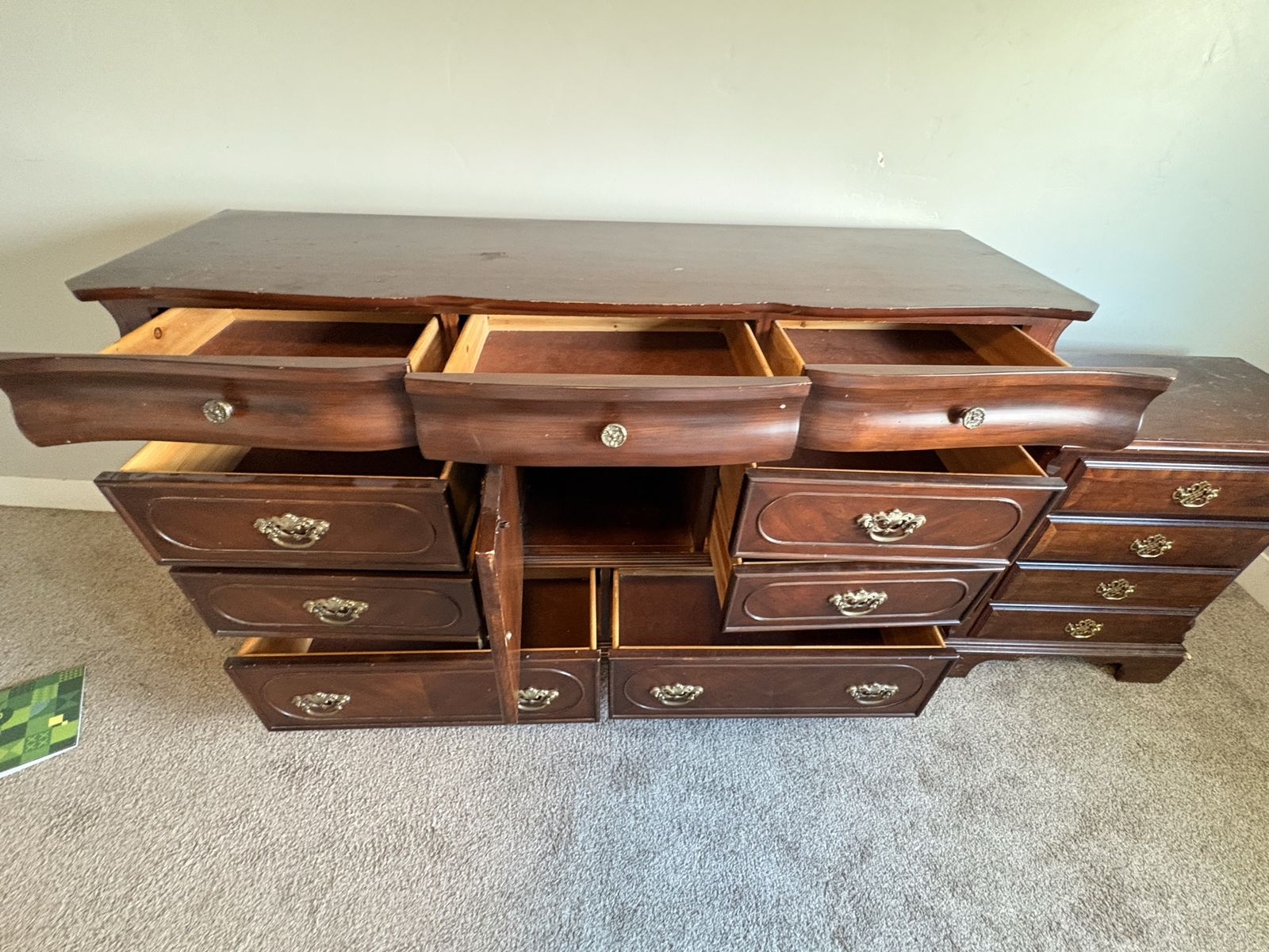 Vintage real wood dresser set