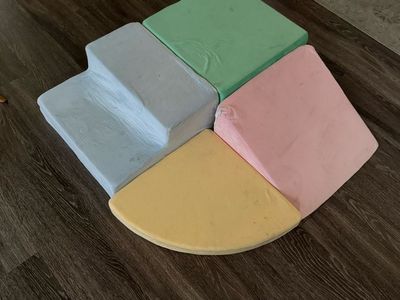 Soft Foam Play Set for Toddlers - Montessori Climber, Pastel Colors, 4-Piece