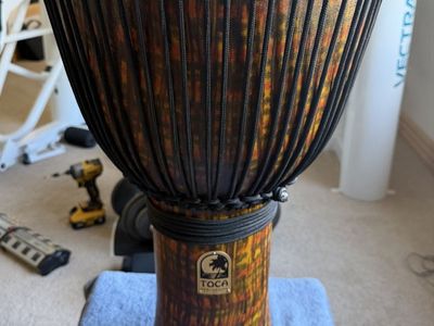 Toca Freestyle 12" Rope-Tuned Djembe w/ Natural Goatskin Head & Matching Backpack Bag