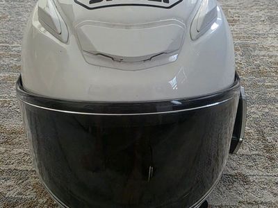 Shoei RF-1400 Motorcycle Helmet White with Sena Bluetooth Intercom - Size XL