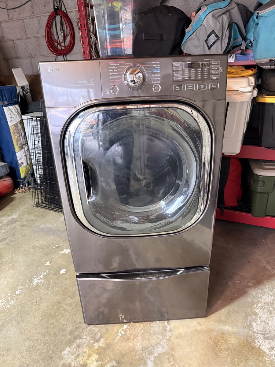 LG 7.4 cu.ft Front Load Dryer with TurboSteam and Pedestal Drawer