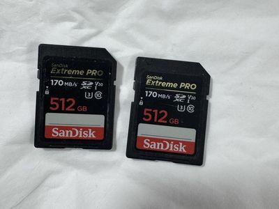 Sd card 512gb 120$ each, 128gb 70$ each