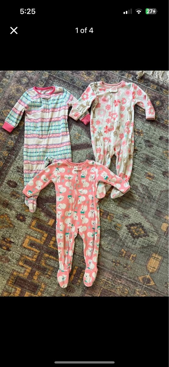 12 Month Fleece Zip Up Onesies