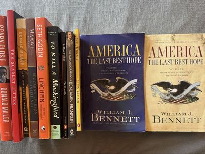 10th Grade History & LA books. Donald Miller, Seth Godin, William J. Bennett Book Collection - 10 Used Books, Mixed Genres
