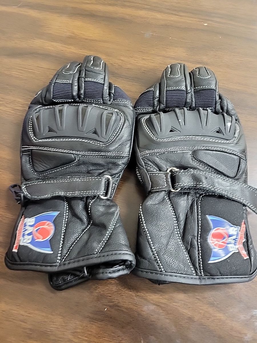 BAR Beyond Armadillo Republic Motorcycle Riding Gloves - Black Leather, Hook & Loop Closure