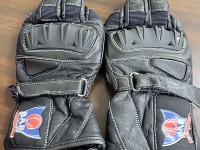 BAR Beyond Armadillo Republic Motorcycle Riding Gloves - Black Leather, Hook & Loop Closure
