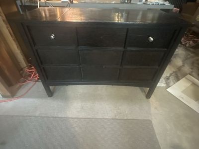 Dark Brown Wood Dresser Chest of Drawers