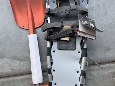 Snowshoes and shovel