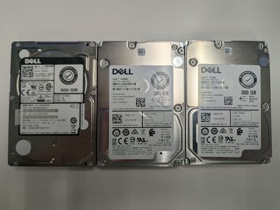 LOT of 3 Dell 0NCT9F/00RVDT 300GB 15K RPM 12Gbps 128MB/256 2.5" SAS Hard Drives